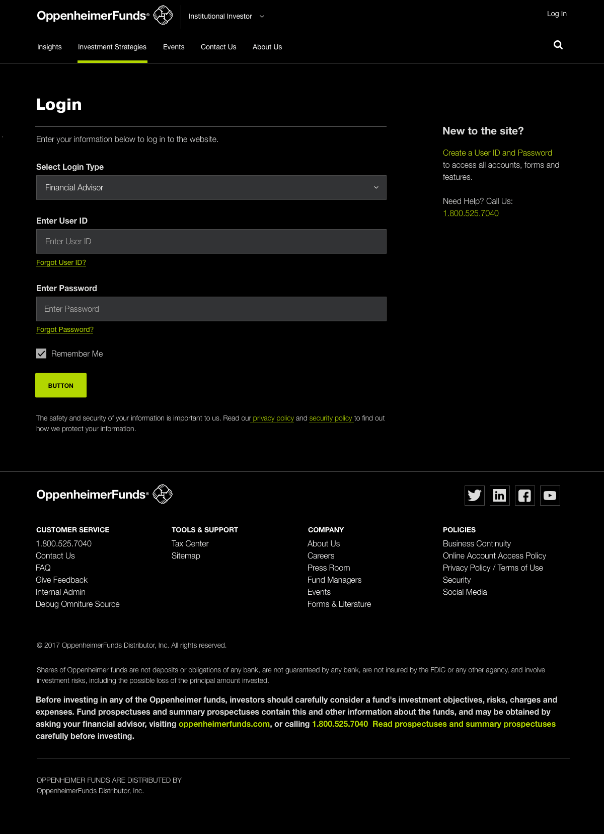 High fidelity page design featuring a form with a dark color theme